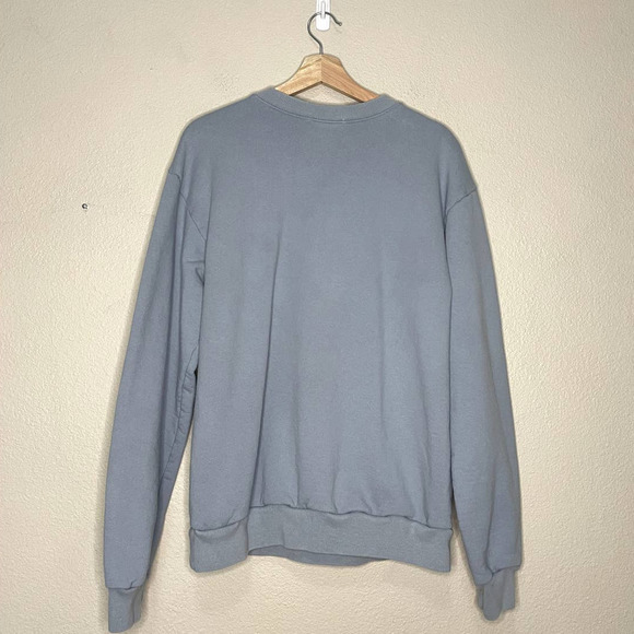 Morgan Stewart Sweatshirt Lt Blue Round Neck Oversized Pullover Athleisure Relax - Picture 2 of 11